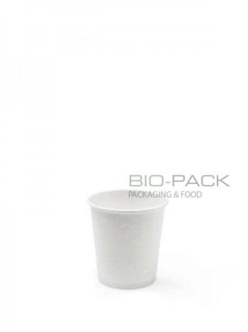 Bicchiere monouso per bevande calde in cartoncino di fibra vergine Import BIANCO
