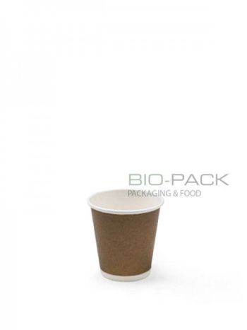 Bicchiere monouso per bevande calde in cartoncino di fibra vergine Import BROWN