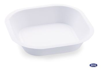 Piatto quadrato monouso linea standard 170x170mm in polpa di cellulosa biodegradabile e compostabile