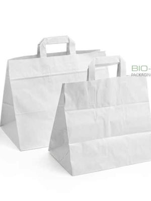 Shopper in carta fondo largo bianco