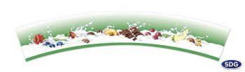 Coppette per gelato in cartoncino di fibra vergine monopolitenata LATTE FRUTTA VERDE