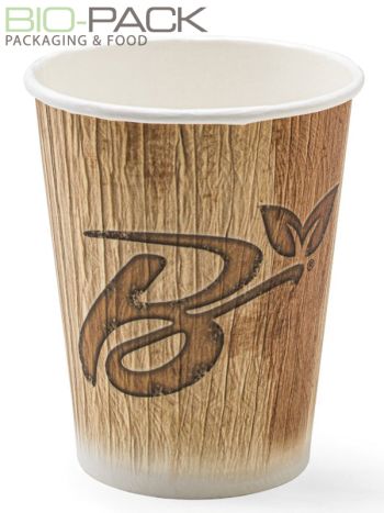 Bicchiere per bevande fredde monouso biodegradabile e compostabile in cartoncino laminato con biopolimero Palm Leaf Bio