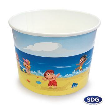 Coppette per gelato in cartoncino di fibra vergine monopolitenata BIMBI MARE