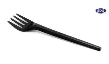 Forchetta CPLA nera compostabile