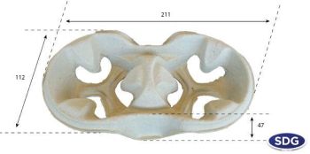 Porta bicchieri monouso in polpa di carta riciclata biodegradabile e compostabile