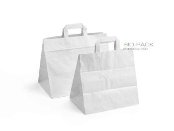 Shopper in carta fondo largo bianco